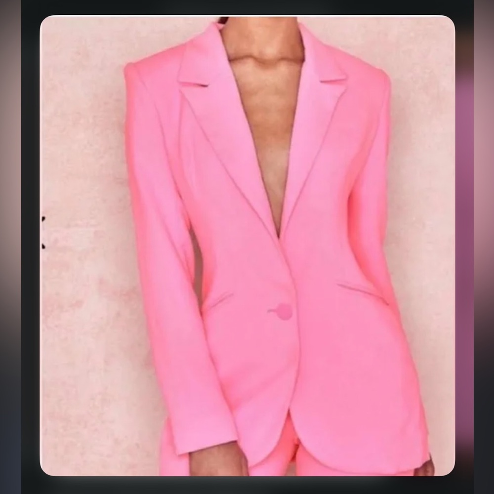 House of CB Hot Pink Blazer Tailored Suit Jacket